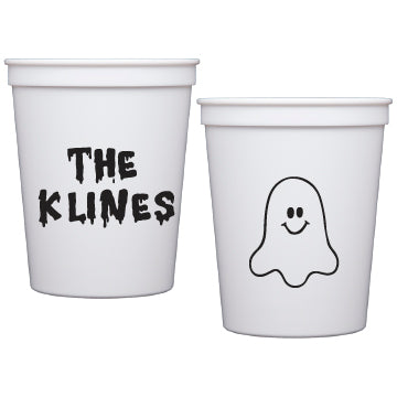 Personalized Halloween ghost stadium cups