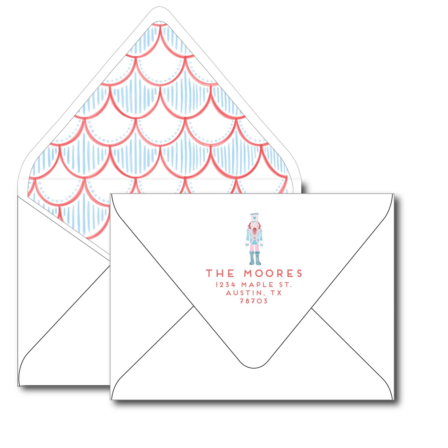 blue and red nutcrackers | holiday card | bethany kelm