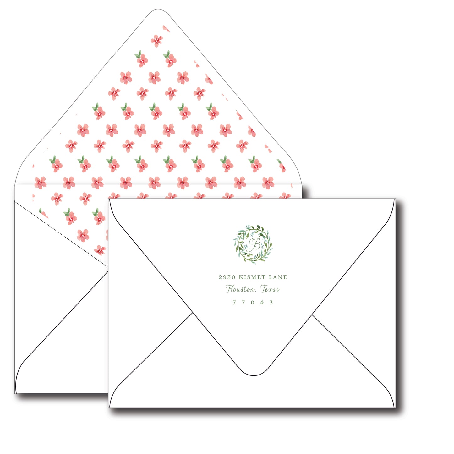 peachy wreath | holiday card | be sweet ink