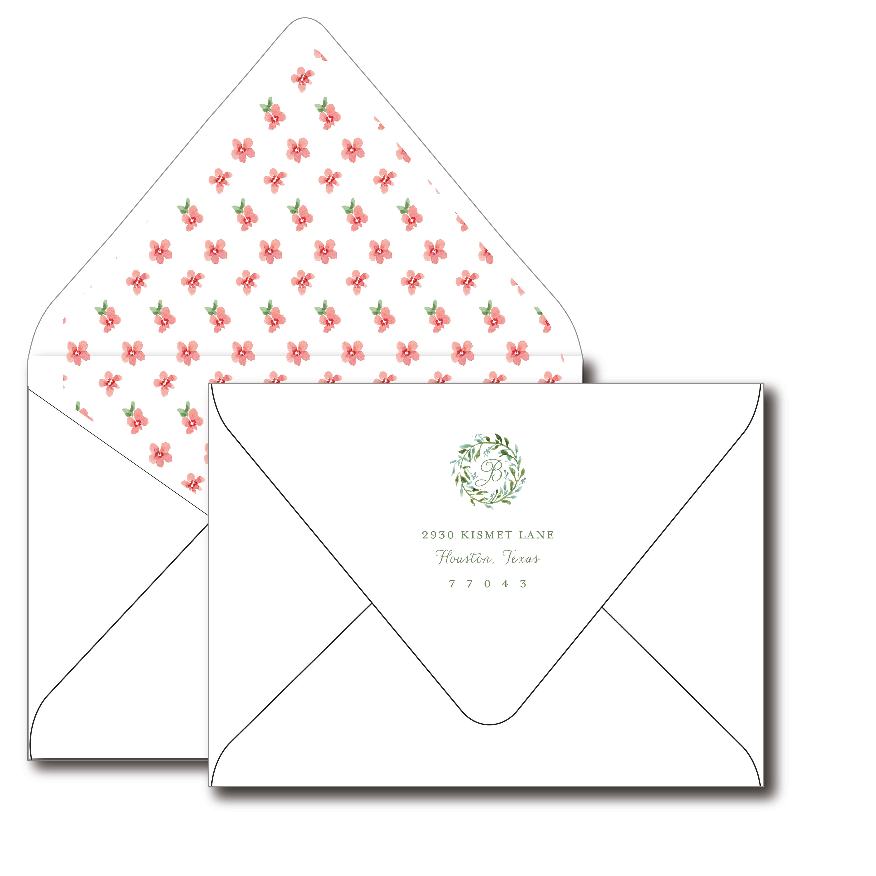 peachy wreath | holiday card | be sweet ink