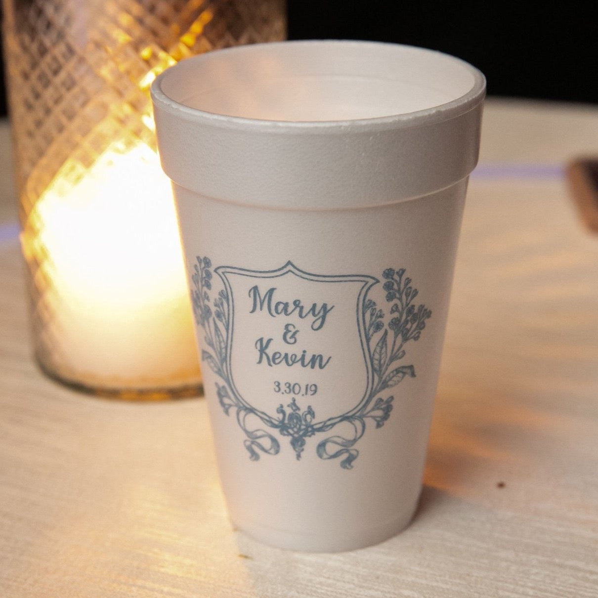floral crest styrofoam cups