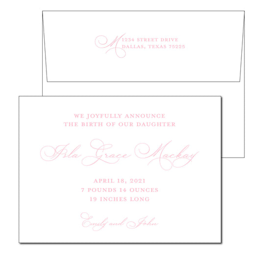 classic swirl | birth announcement