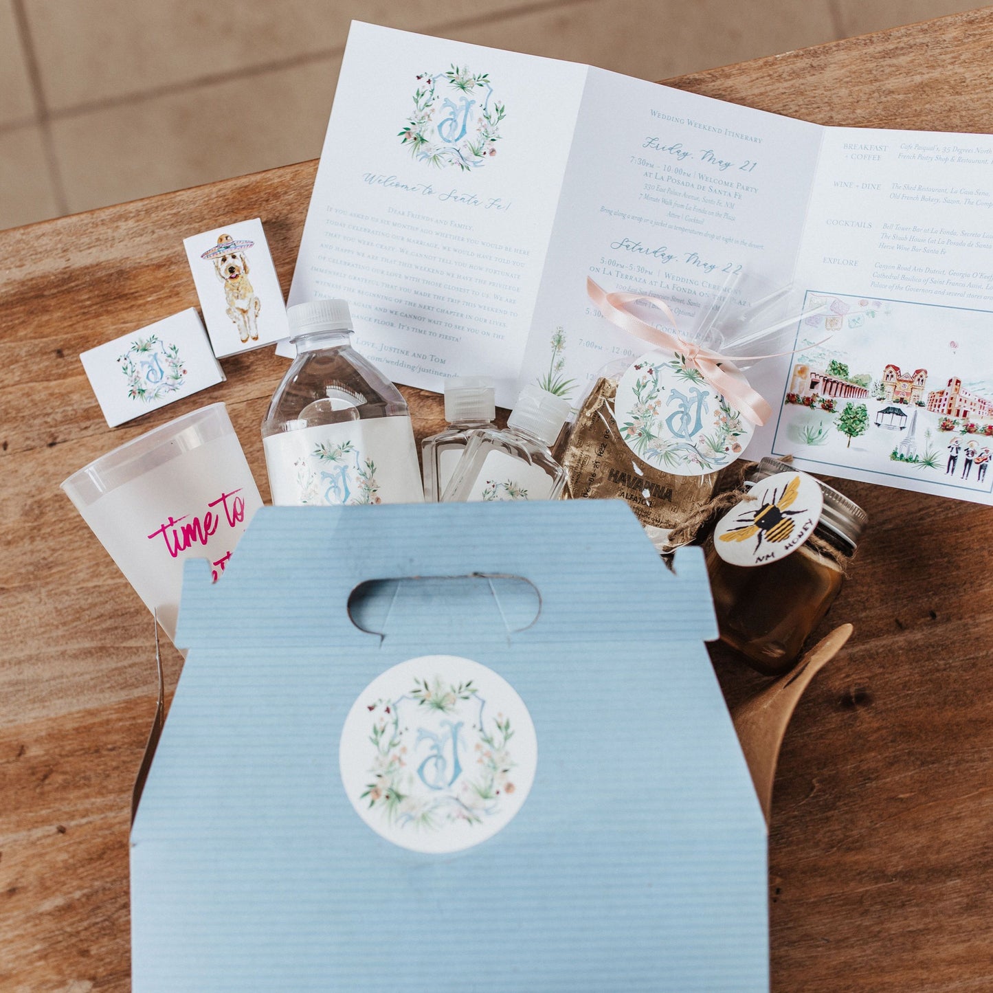 Personalized wedding welcome box sticker