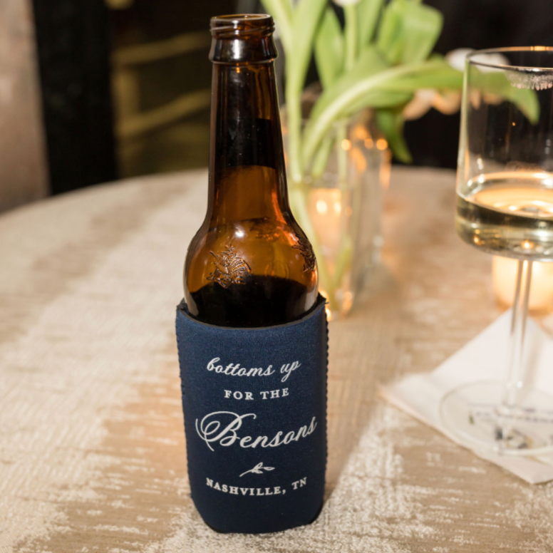 wedding slogan can koozie
