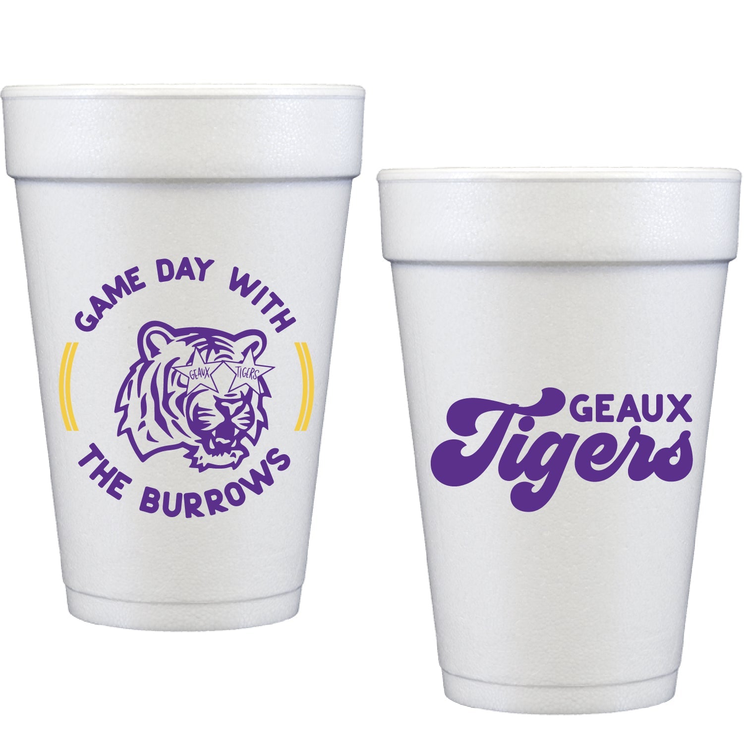 Custom Gold Monogram Styrofoam Cups