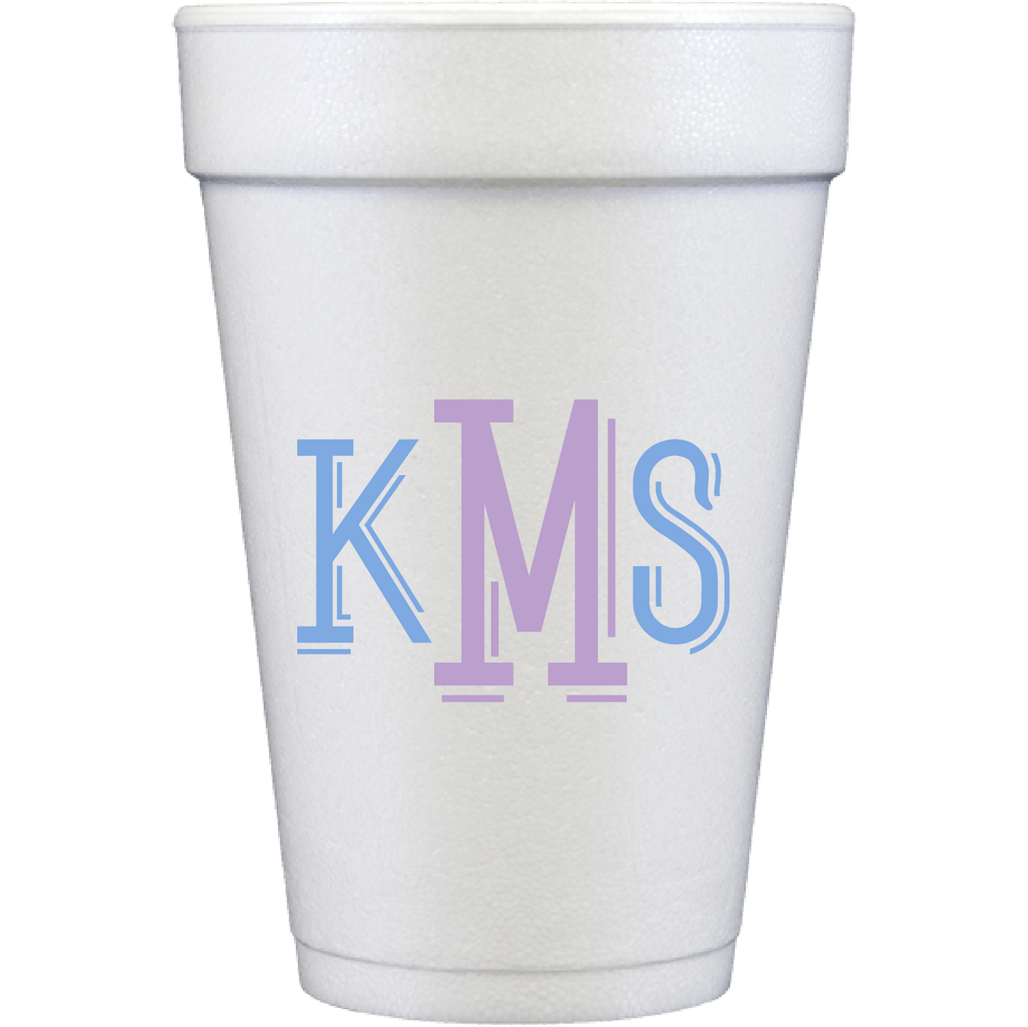 personalized modern shaddo monogram | styrofoam cup