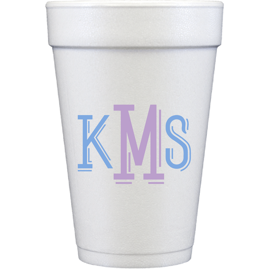 personalized modern shaddo monogram | styrofoam cup