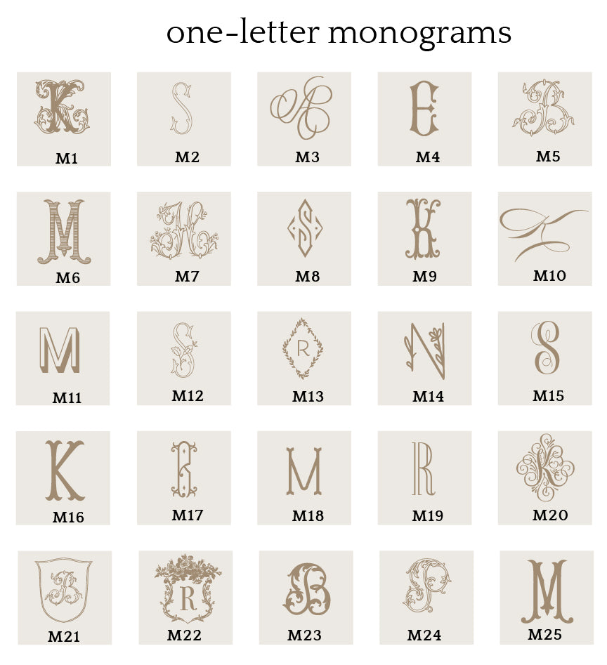 one-letter monogram font options
