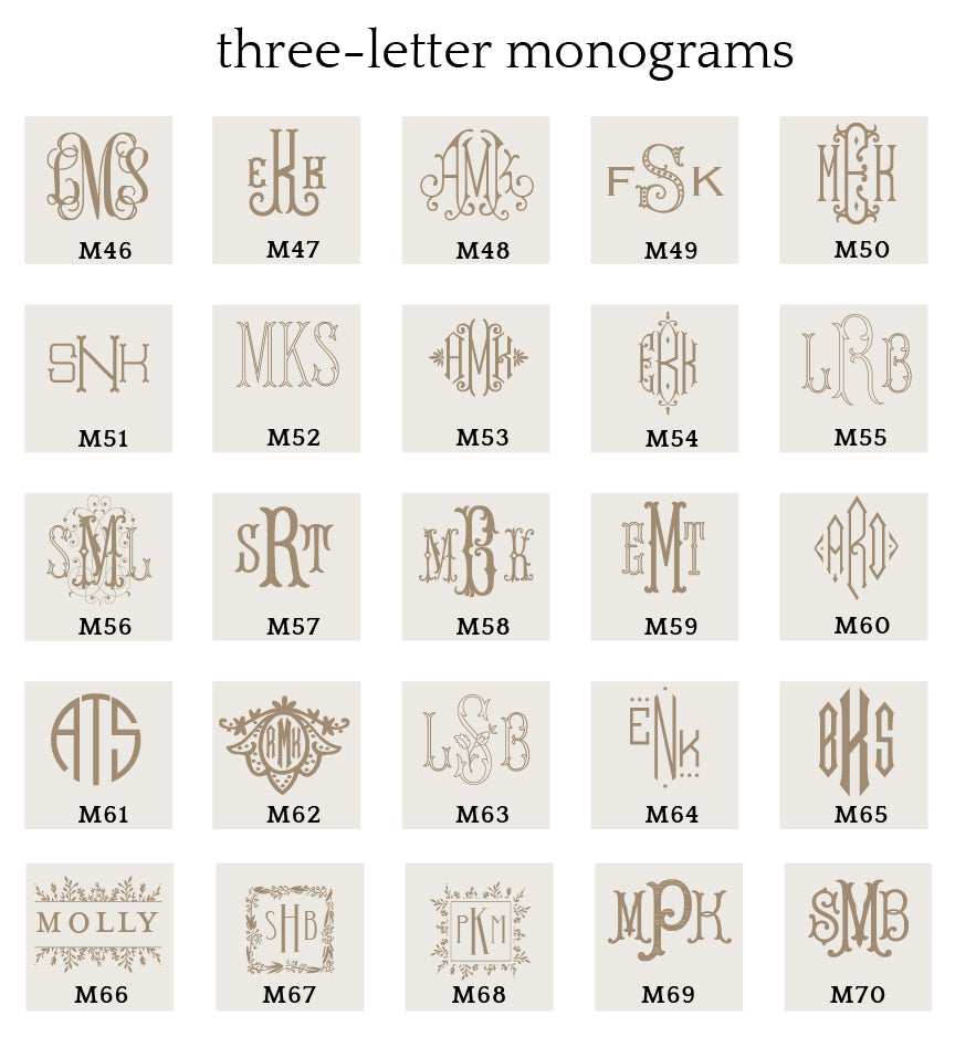 three-letter monogram font options