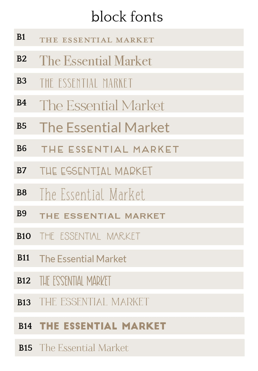 block font options