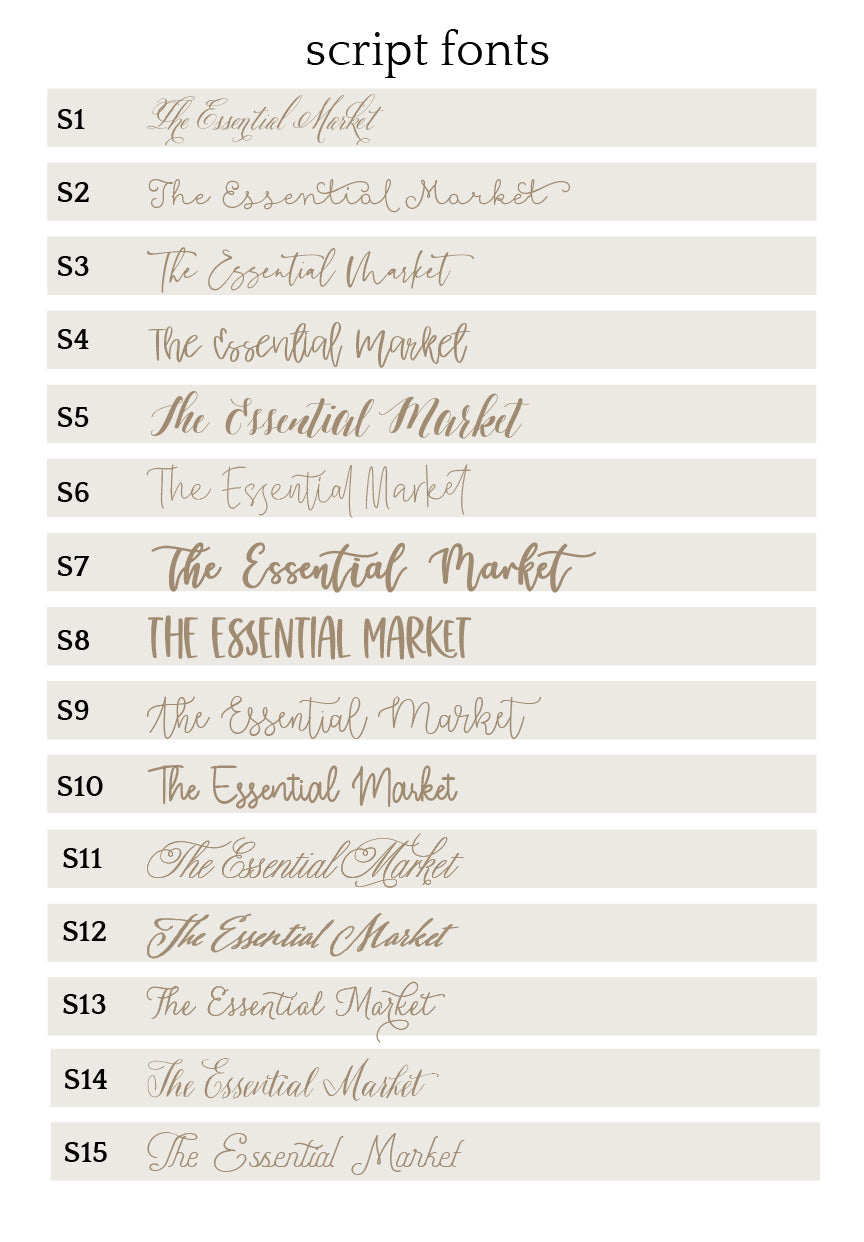 script font options