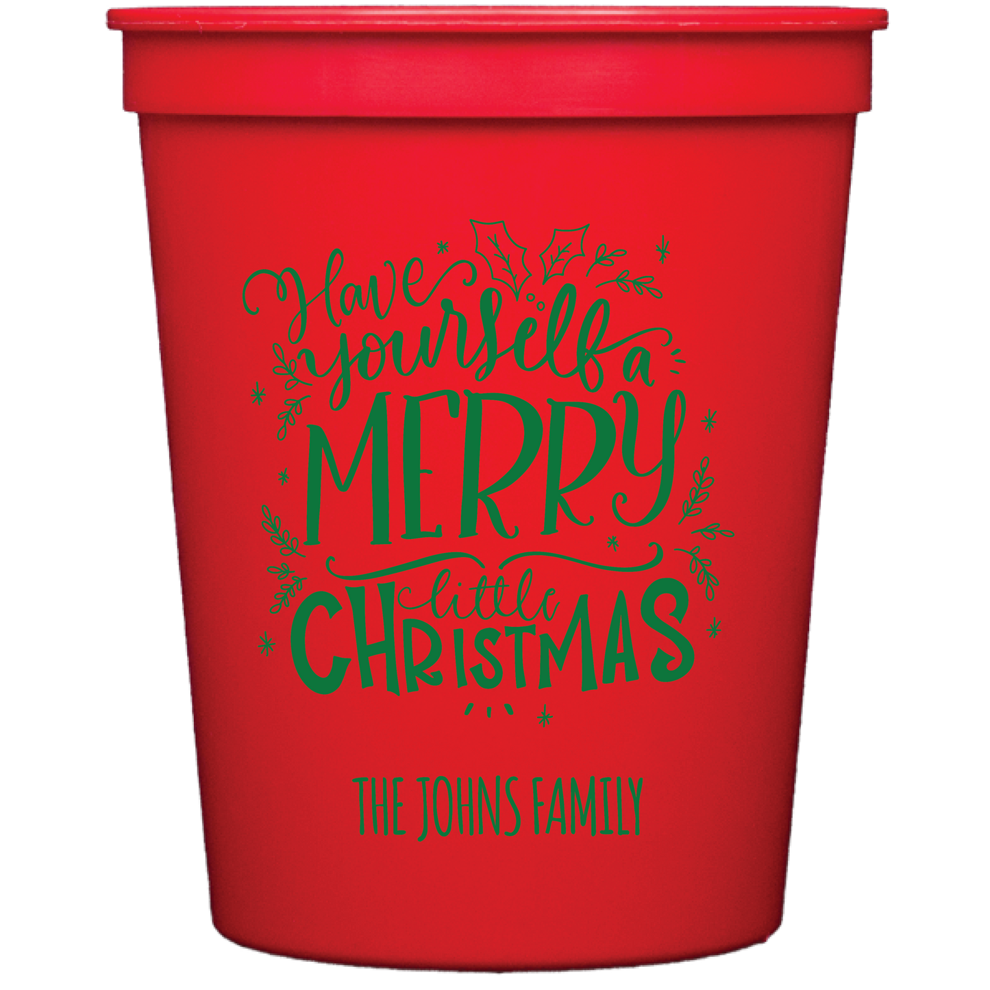 Personalized Christmas stadium cups