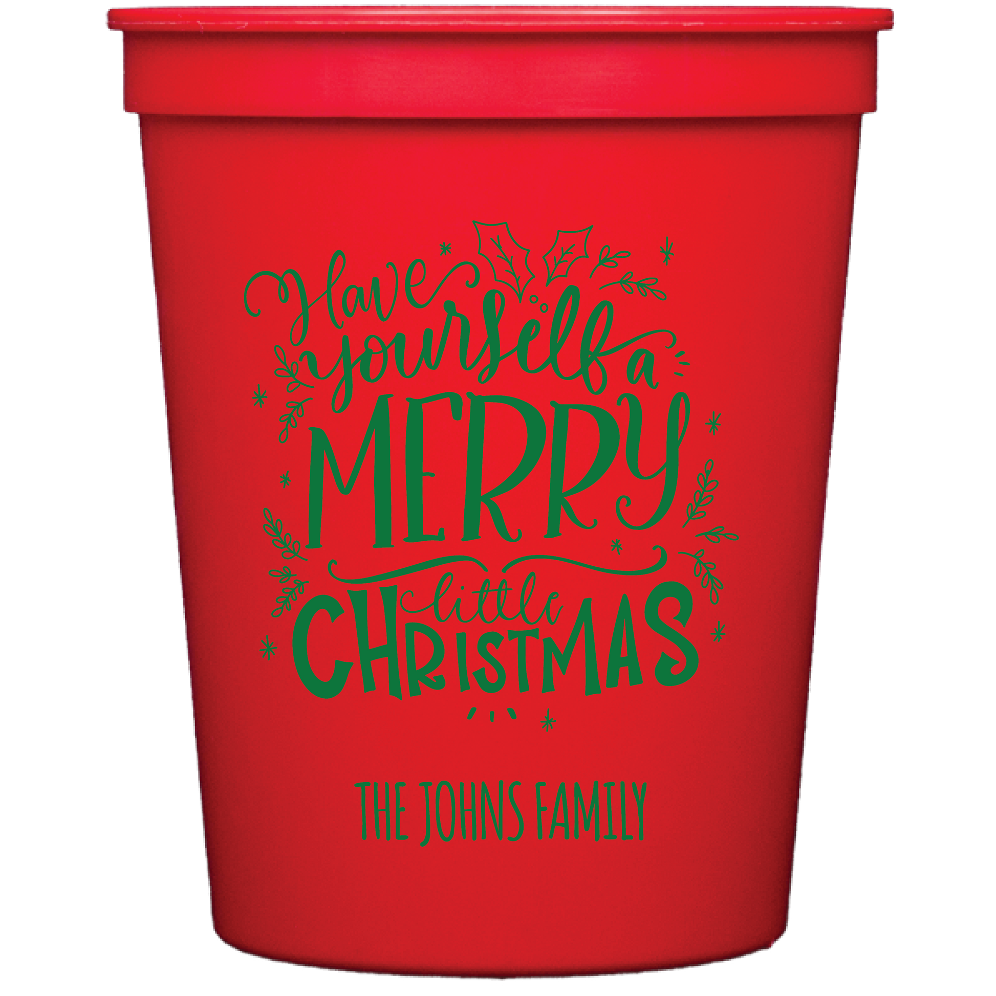 Personalized Christmas stadium cups