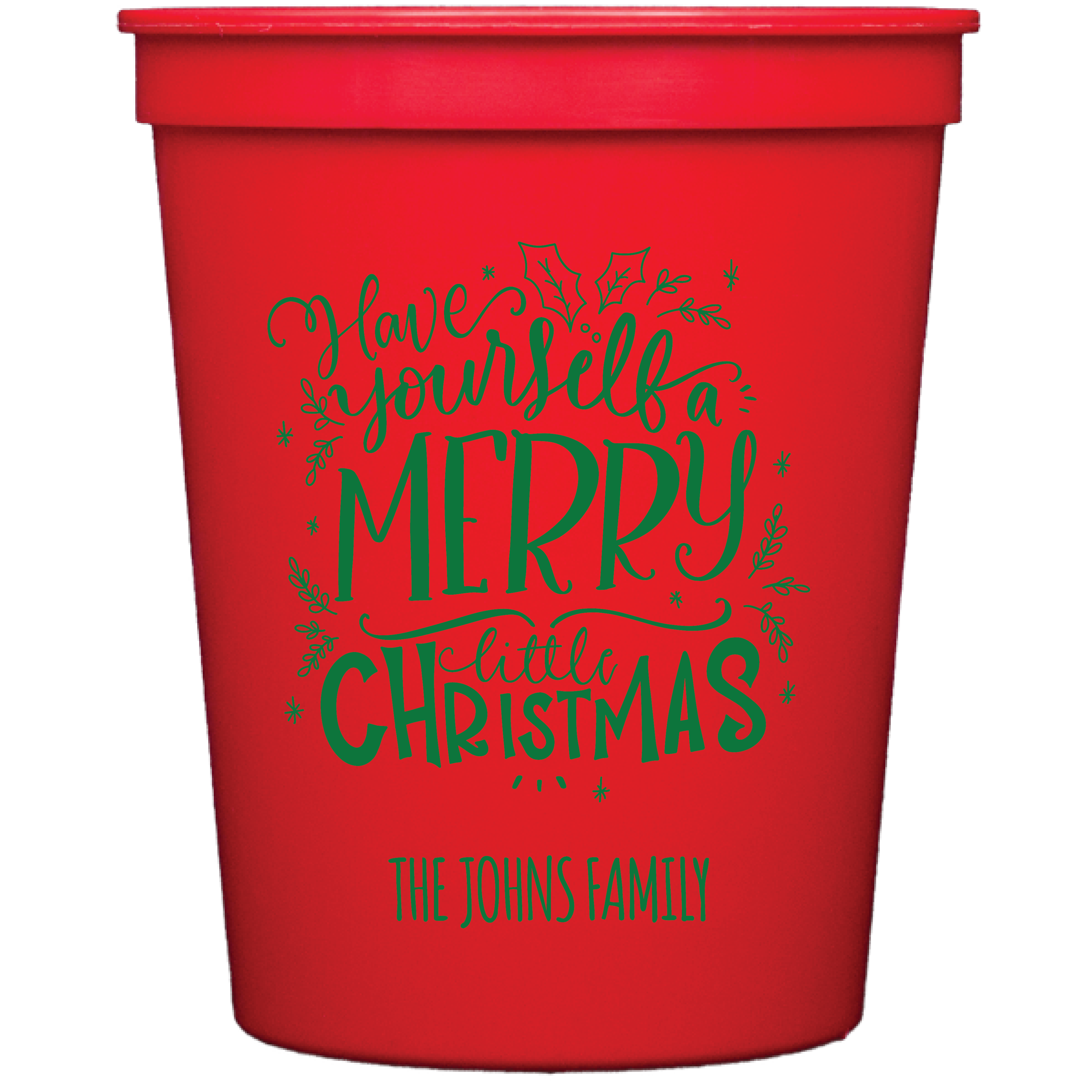 Personalized Christmas stadium cups