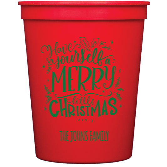 Personalized Christmas stadium cups