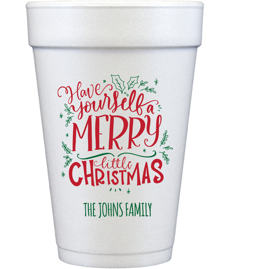 Personalized Christmas styrofoam cups