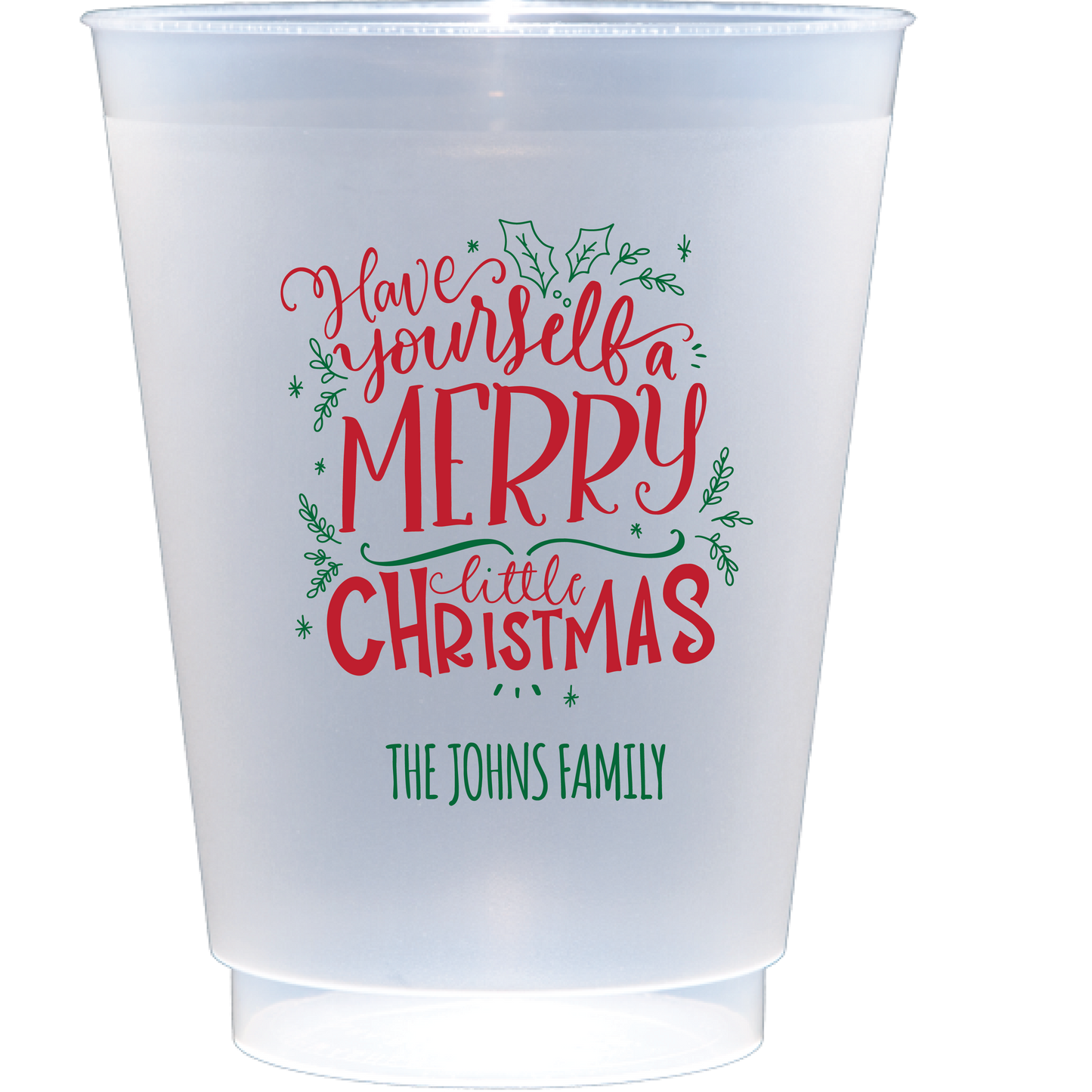 Personalized Christmas frosted flex cup