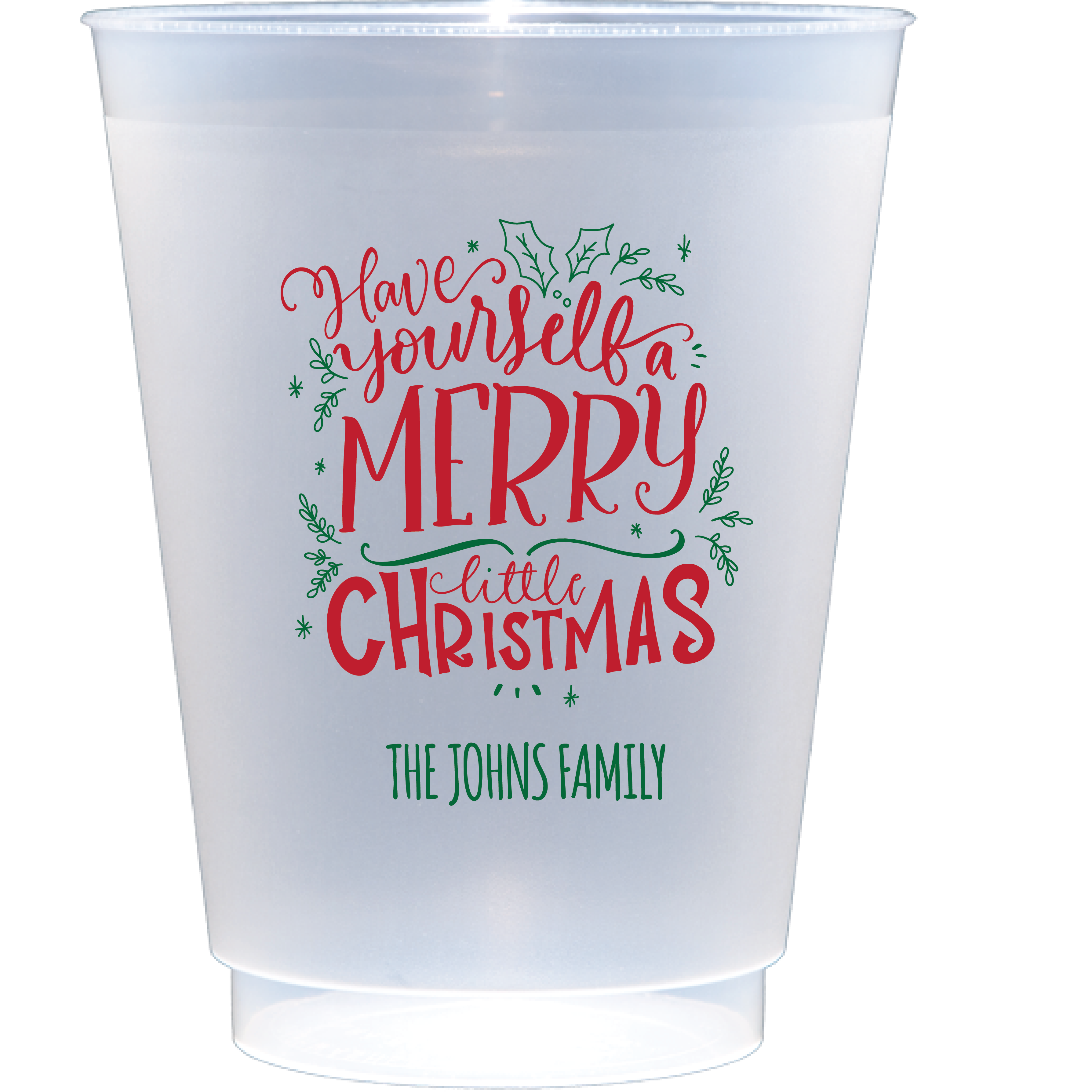 Personalized Christmas frosted flex cup