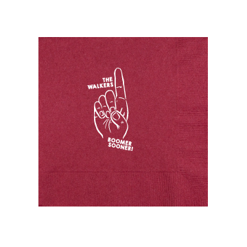 OU Red River Personalized Cocktail Napkins