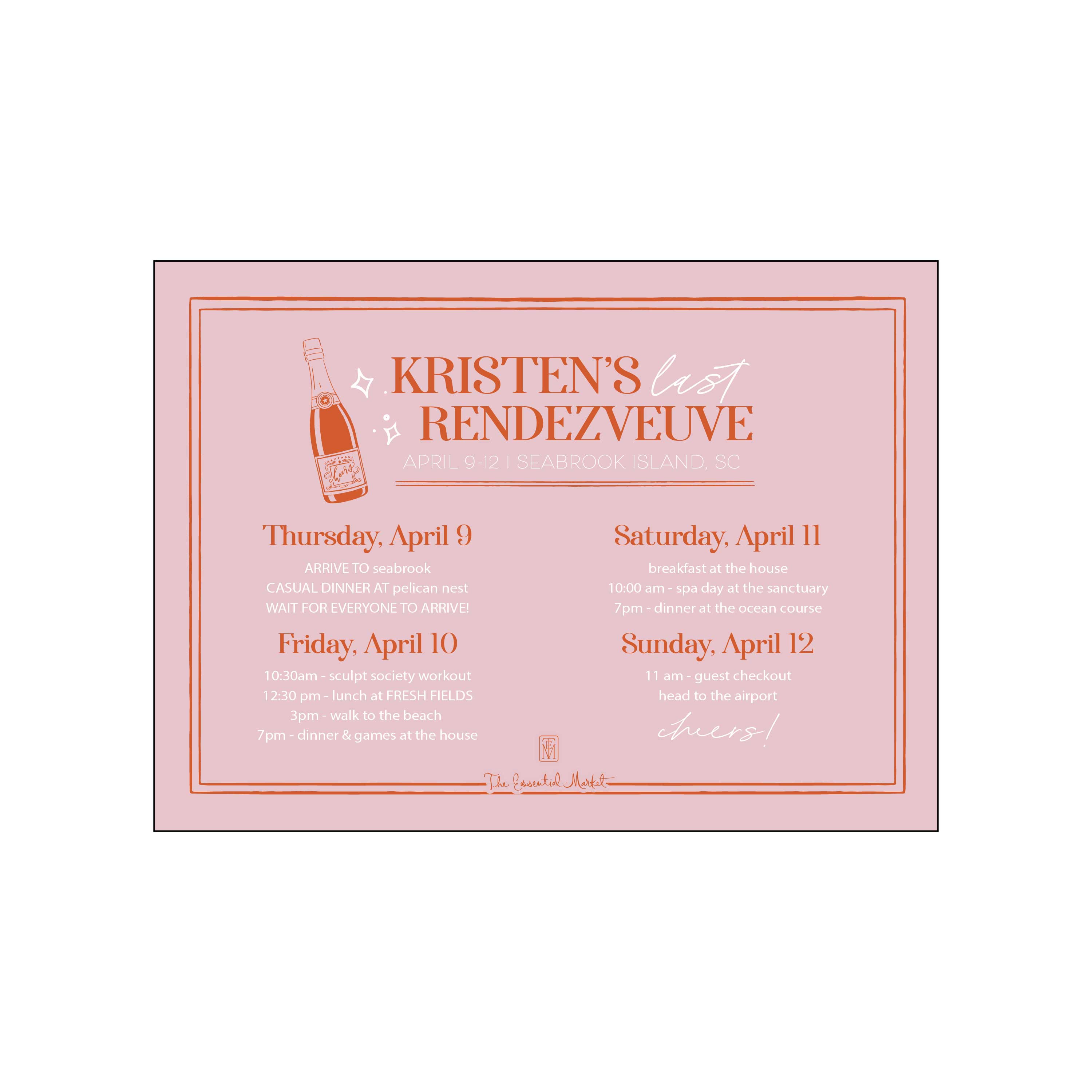 champagne bachelorette | invitation