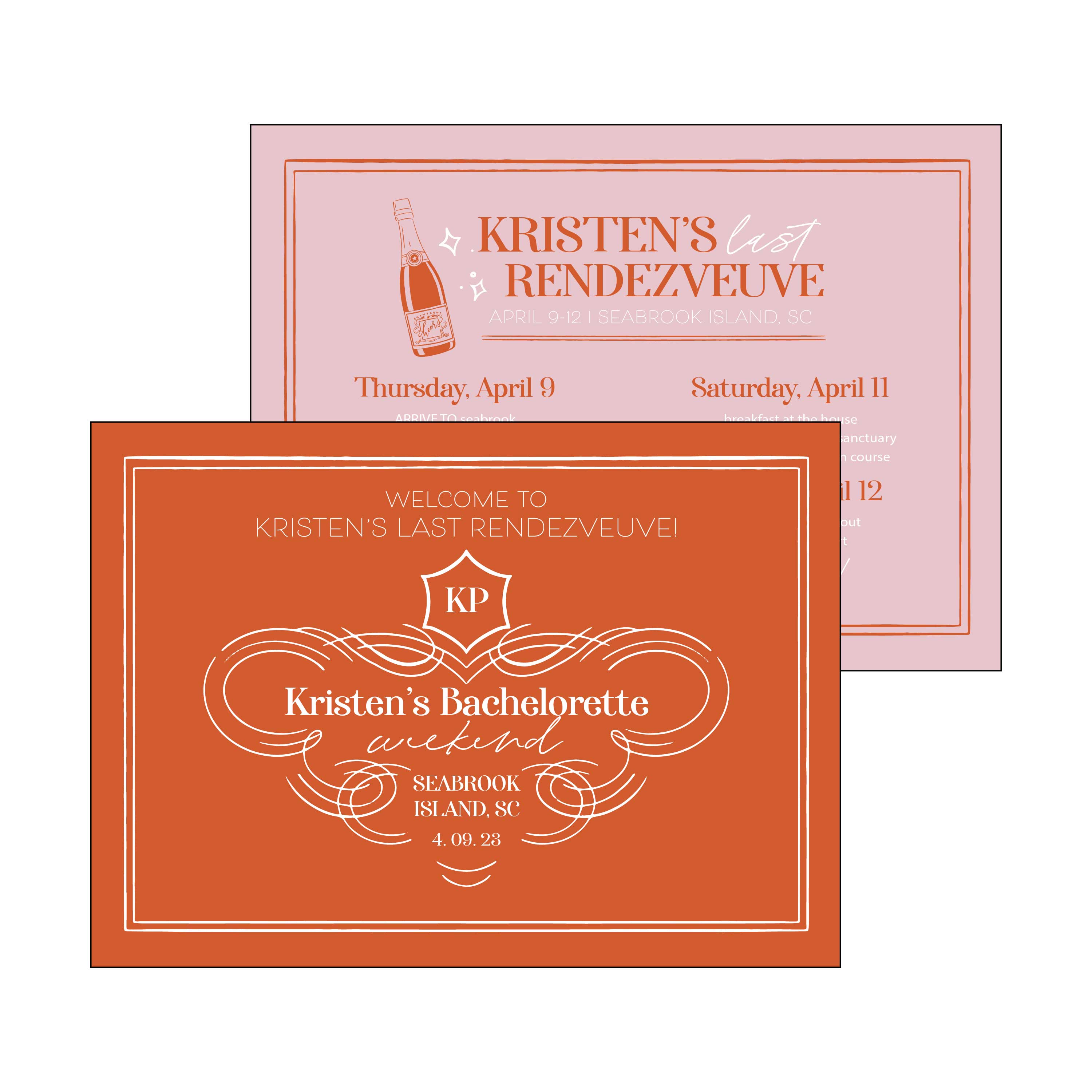 champagne themed bachelorette | invitation