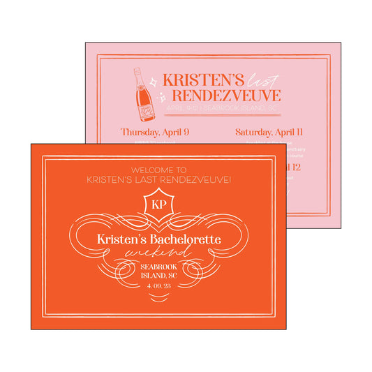 champagne themed bachelorette | invitation