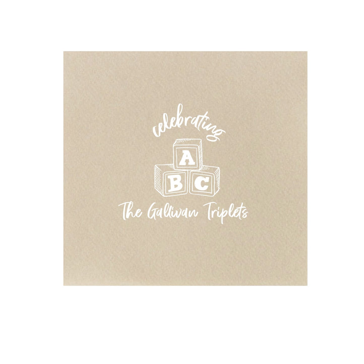 abc baby shower | napkins | 3ply or linen