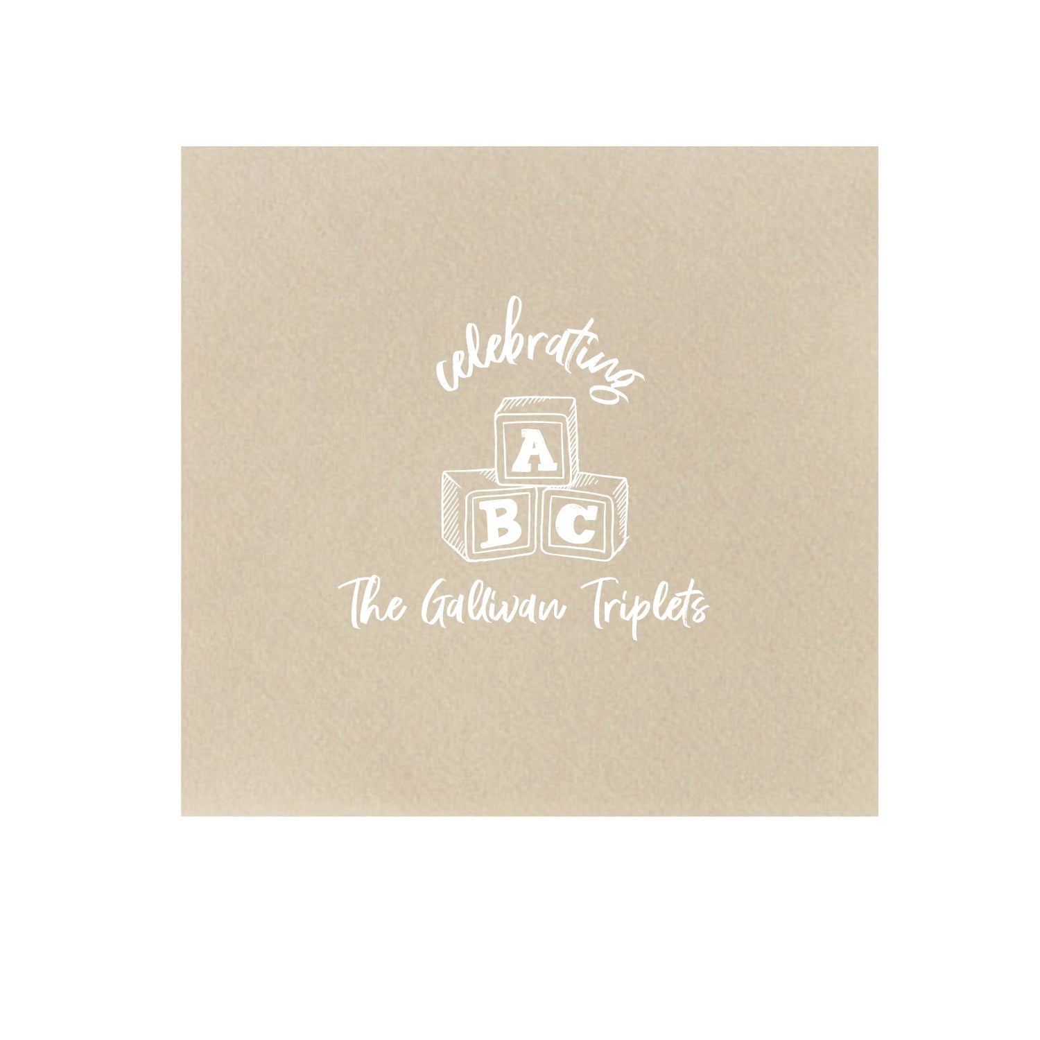 abc baby shower | napkins | 3ply or linen