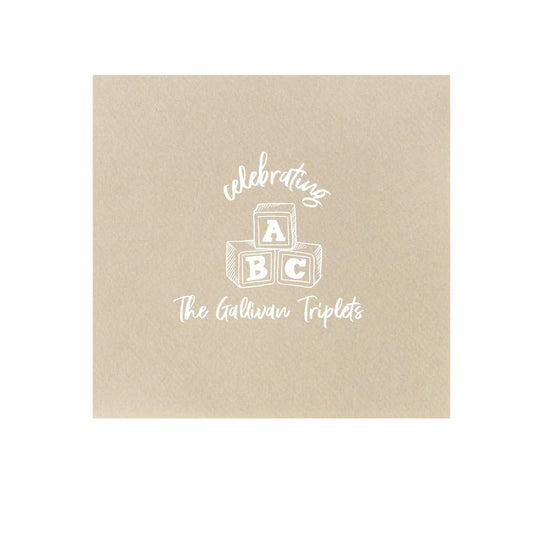 abc baby shower | napkins | 3ply or linen