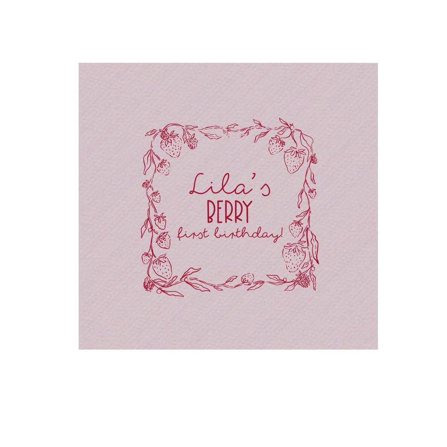 berry personalized cocktail napkins
