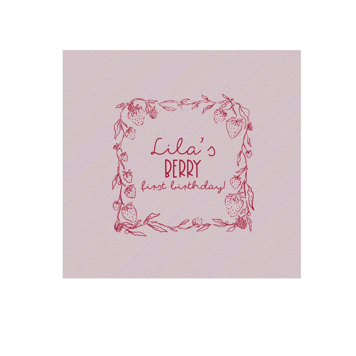 berry personalized cocktail napkins