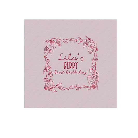 berry personalized cocktail napkins