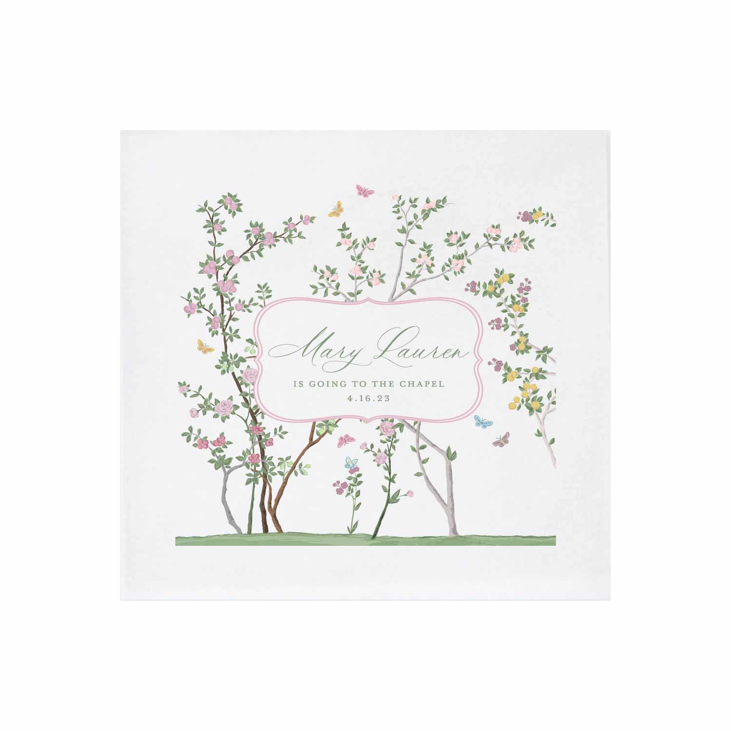 chinoiserie Personalized Cocktail Napkins