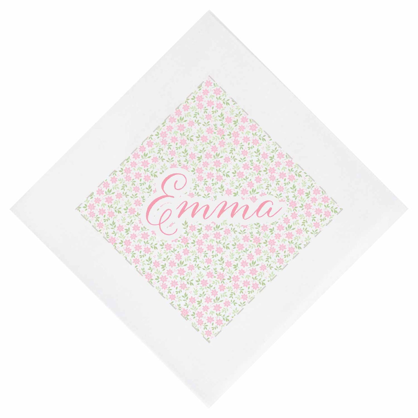 floral personalized cocktail napkins