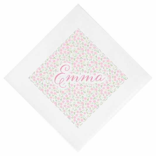 floral personalized cocktail napkins