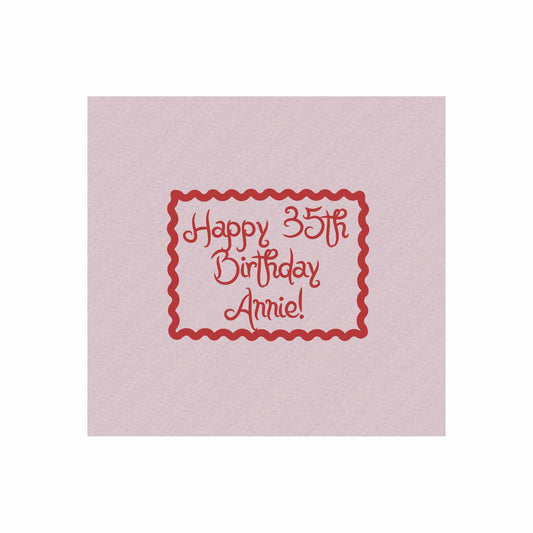 green border personalized cocktail napkins
