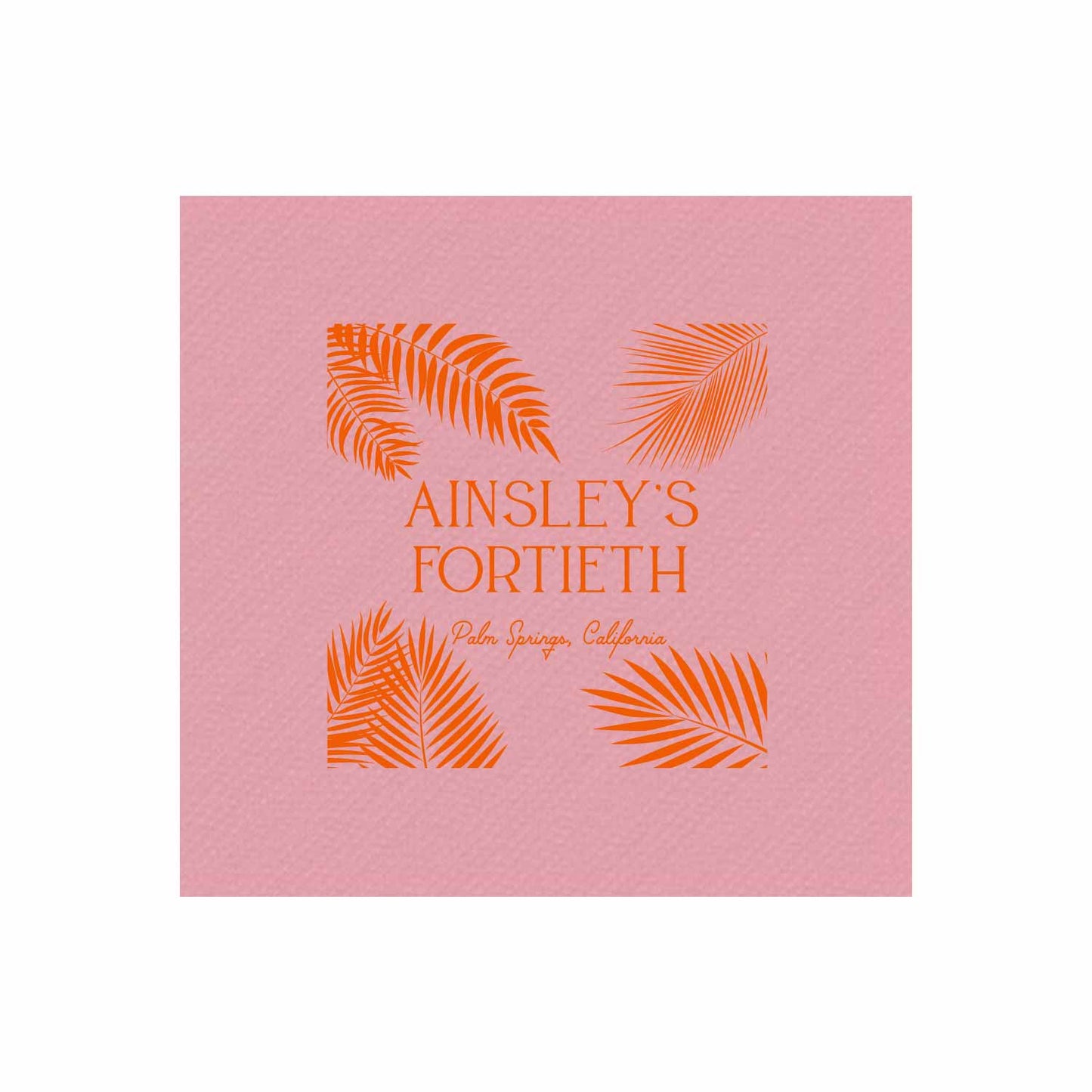 palm trees personalized cocktail napkins