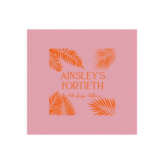 palm trees personalized cocktail napkins