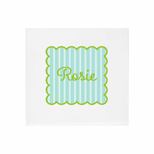 scallops and stripes personalized cocktail napkins