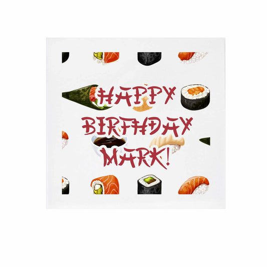 sushi, sake, hibachi green personalized cocktail napkins