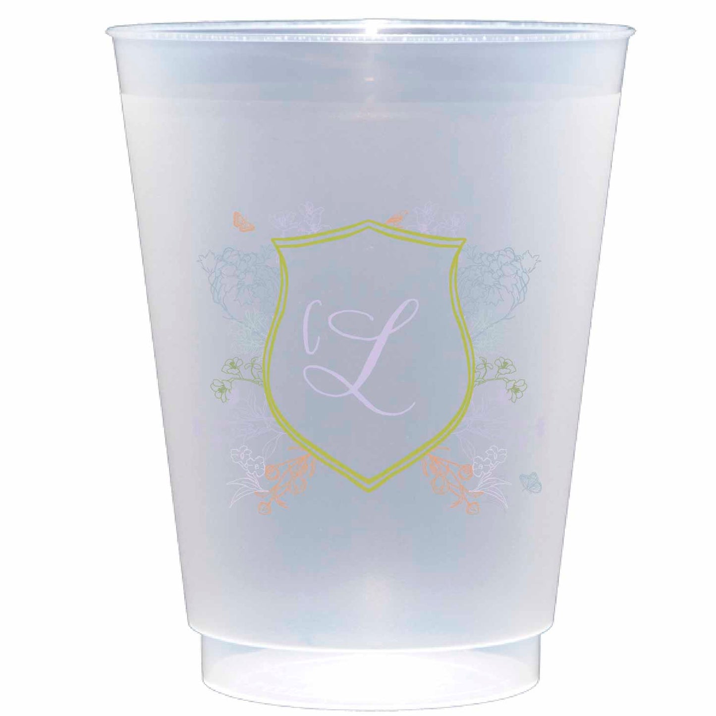 floral crest personalized flex cup