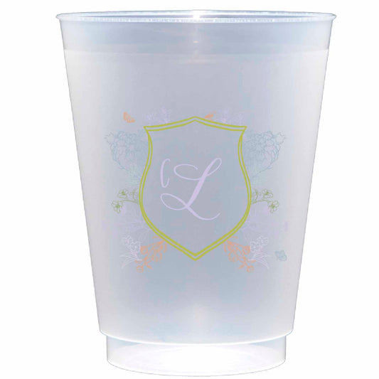 floral crest personalized flex cup