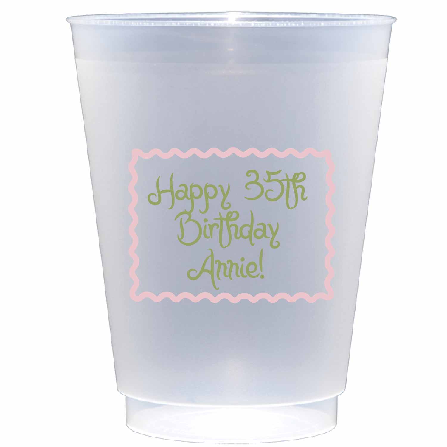 green and white personalized flex cup