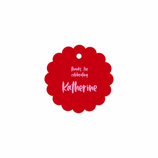 pink stripes personalized gift tags