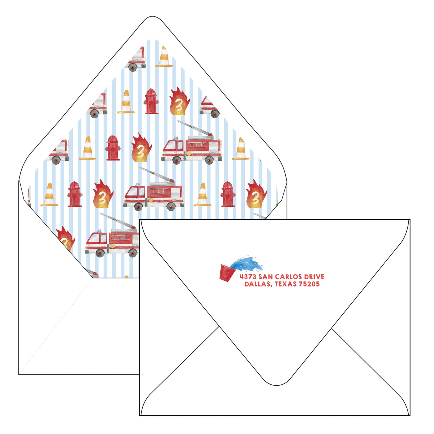firetruck party | invitation