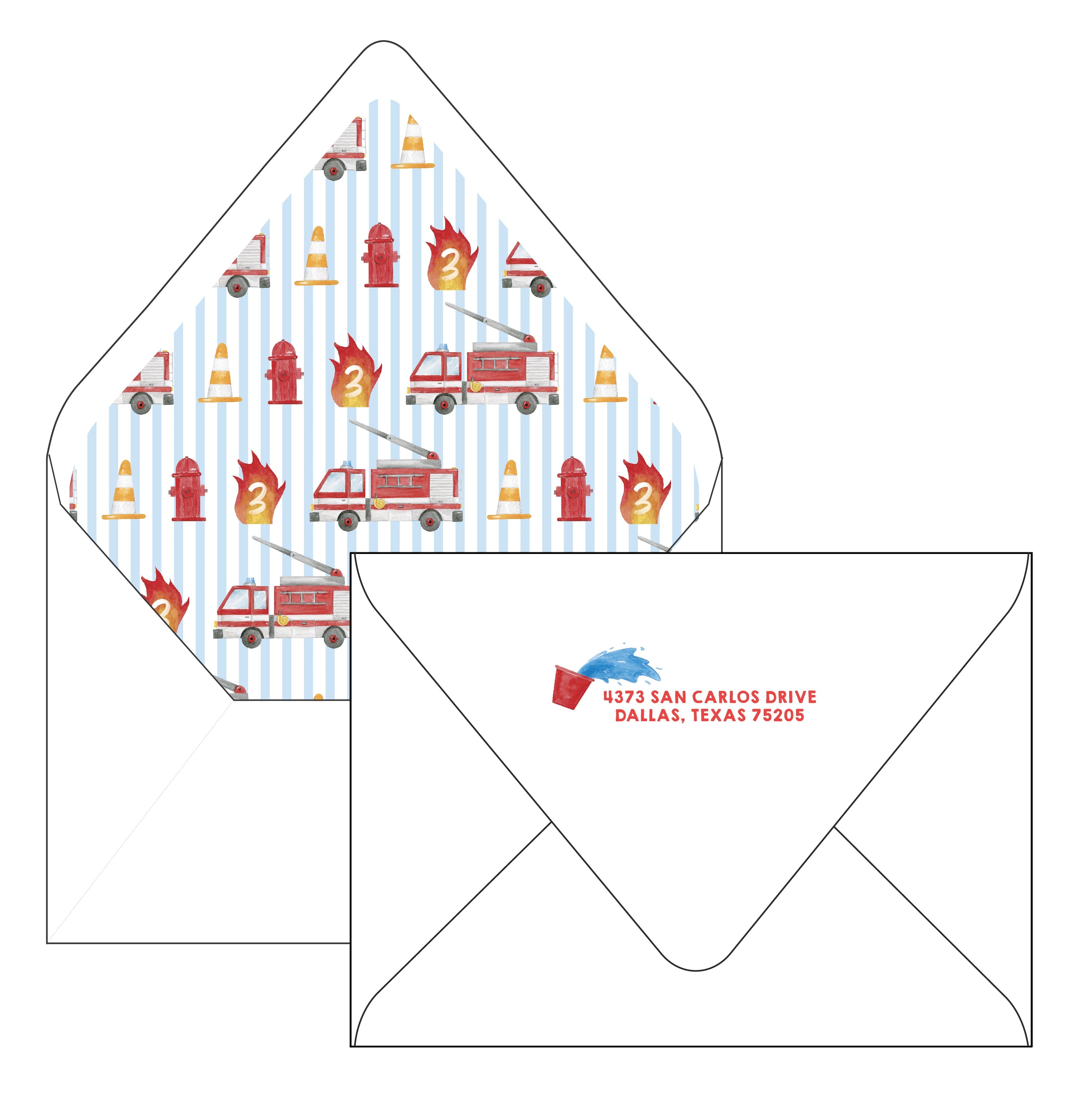 firetruck party | invitation