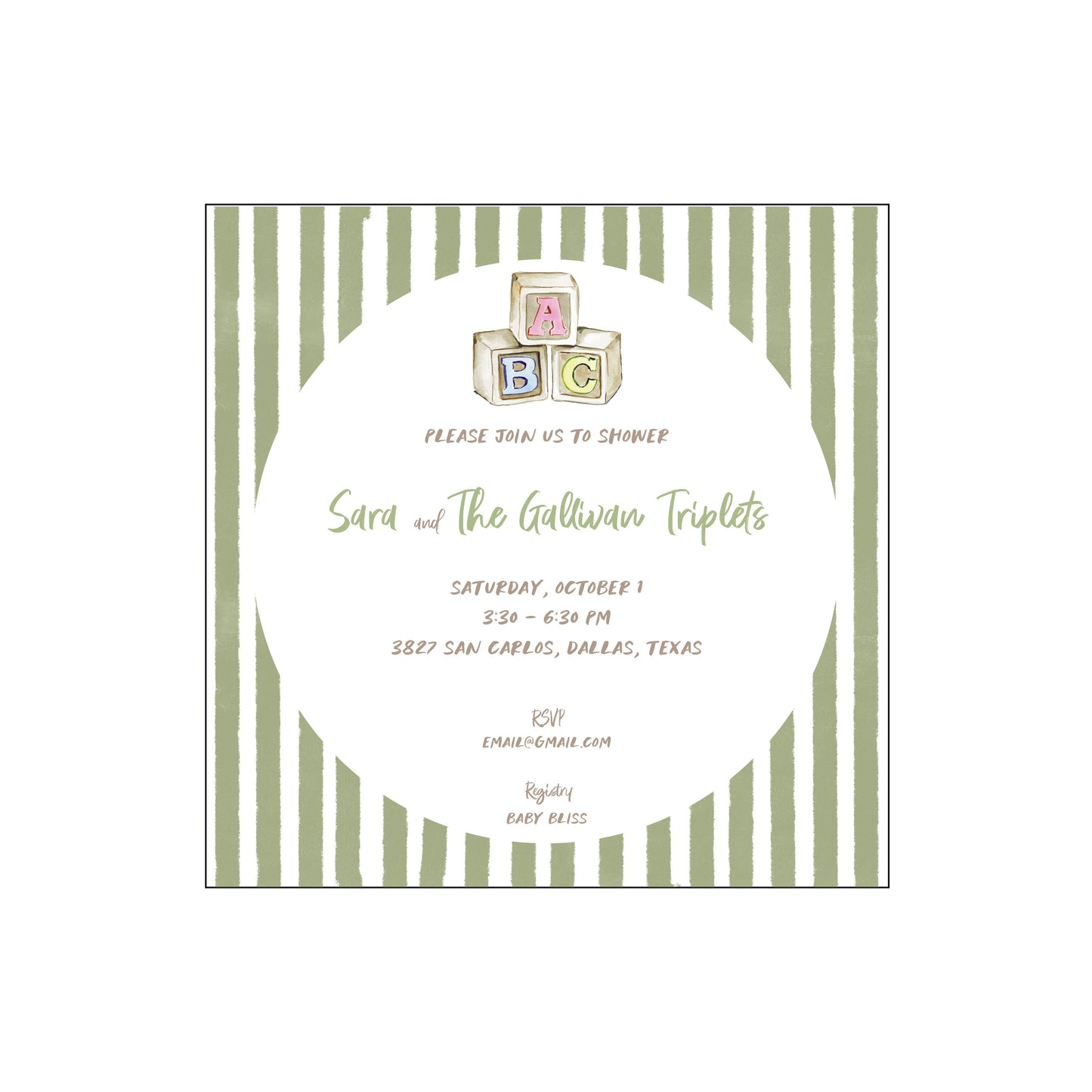 abc baby shower | invitation