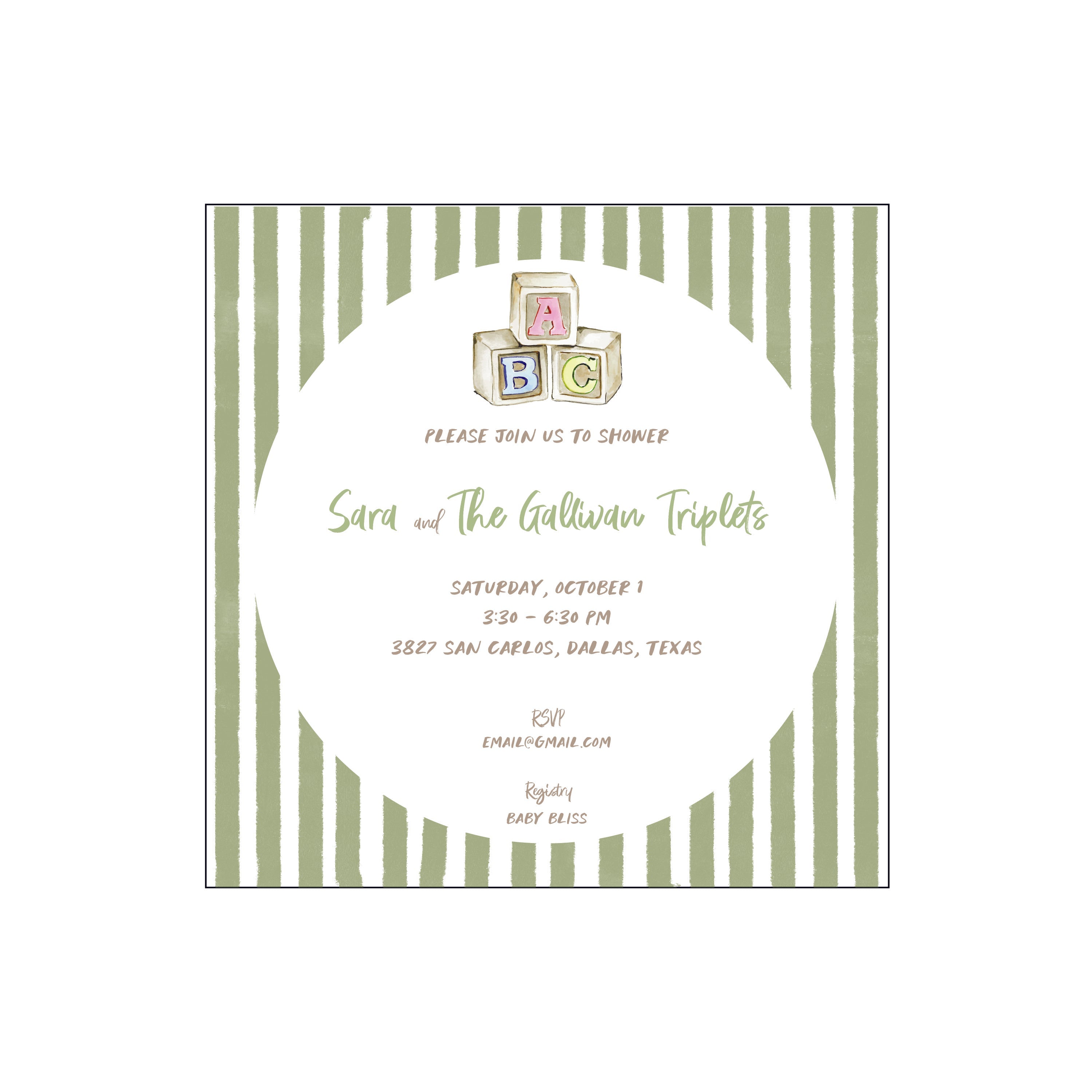 abc baby shower | invitation