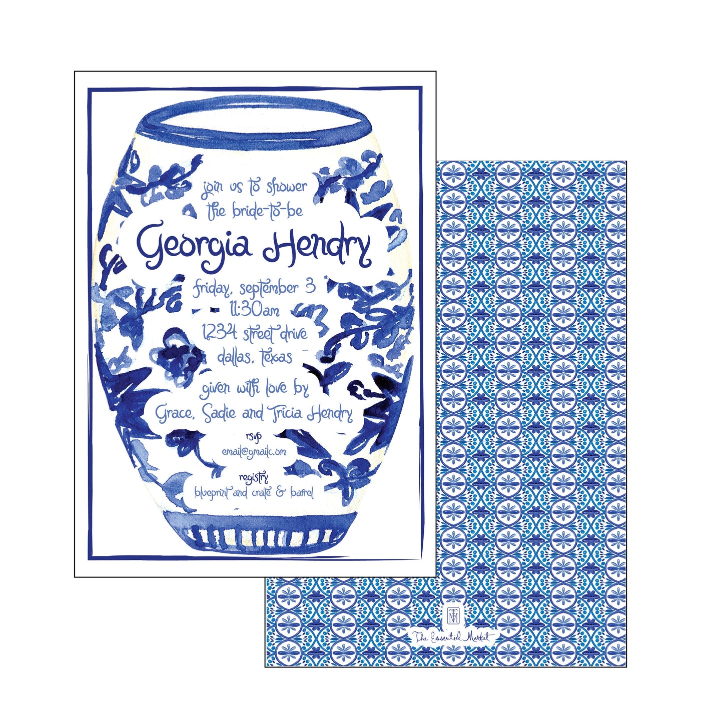 The Essential Market Personalized Party Invitation