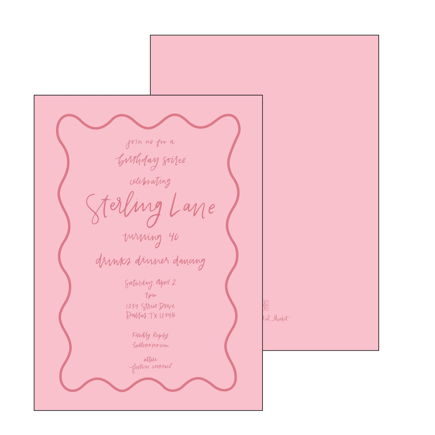 the essential market personalized party invitation